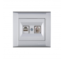 Розетка комп. ( cat 5) + тf евро Makel Defne 42065037