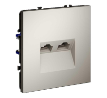 Розетка компьютерная встраиваемая Voltum S70 двойная RJ45+RJ45 кат.6, (кашемир) VLS060203