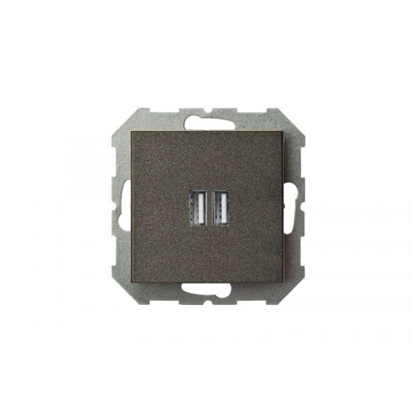 Розетка 2xUSB Liregus Epsilon антрацит 28-1136 Розетка 2xUSB Liregus Epsilon антрацит 28-1136