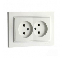 Розетка 2К двойная Mono Electric Despina 16A 250V винтовое подключение слоновая кость 102-010005-121