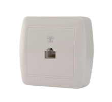 Розетка телефонная евро Lezard Demet белая 711-0200-137