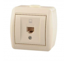 Розетка компьютерная Lezard Nata кремовая 710-0300-139