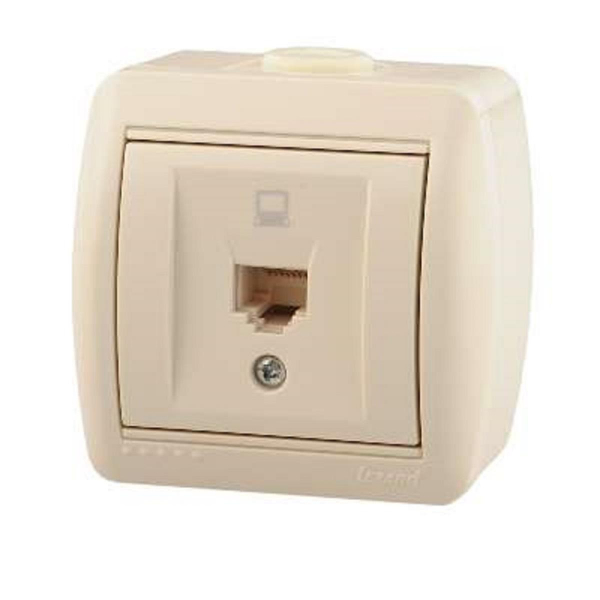 Розетка компьютерная Lezard Nata кремовая 710-0300-139 Розетка компьютерная Lezard Nata кремовая 710-0300-139