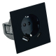 Розетка 1-местная з/ш с/з 16А + USB + Type C (механизм), Stekker, 250В, 20W Мия, RST16-3119-05, черный бархат 50452