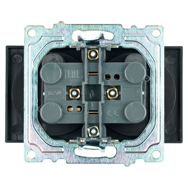Розетка двойная 2P Stekker Катрин со шторками черный GLS10-7113-05 39611