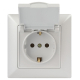 Розетка ЭРА Intro Solo Schuko 2P+E 16A 250V с крышкой перламутровый 4-203-06 Б0053662