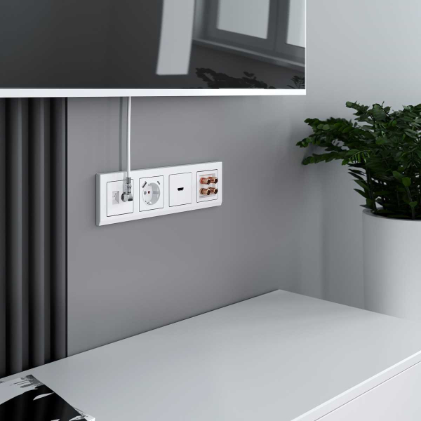 Розетка с быстрой зарядкой USB Type A+С белая W1171701 4690389176418
