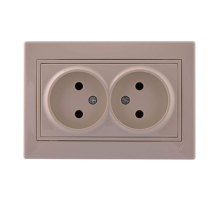 Розетка 2-ая без зазем. Lezard Mira кремовая 701-0303-128B