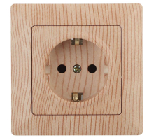 Розетка ЭРА Intro Solo Schuko 2P+E 16A 250V дерево 4-202-11 Б0043318