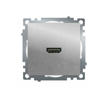 Розетка HDMI 2.1, Type A (механизм), STEKKER GLS00-7118-03, серия Катрин, серебро 50061