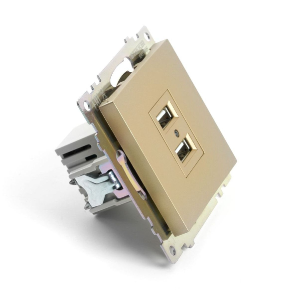 Розетка 2хUSB Stekker Катрин золото GLS10-7115-08 49229