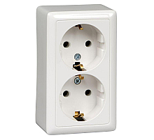 Розетка двойная 2К+З Systeme Electric Хит 16A 250V белая RA16-238-B