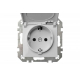 Розетка 2P+E Liregus Epsilon с крышкой белый 28-0162