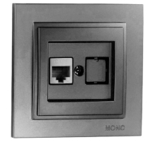 Розетка компьютерная Mono Electric Despina антрацит 102-242405-125