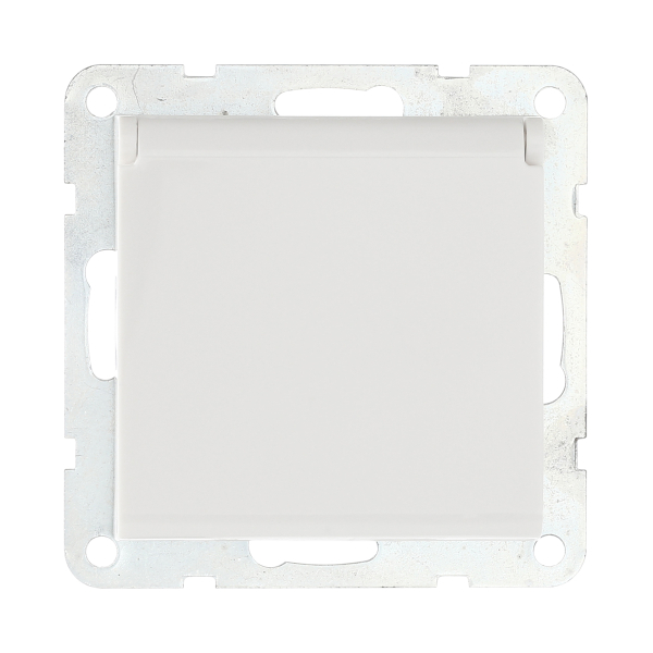 Розетка LK Studio с з/к, шторками и крышкой (белый) LK80 843404-1