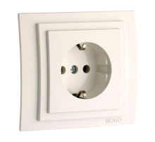 Розетка 2К+З Mono Electric Larissa 16A 250V винтовое подключение слоновая кость 103-010121-117