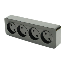 Розетка четырехместная 2P Stekker София черный матовый MST10-14-05 49504