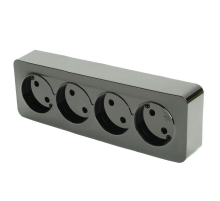 Розетка четырехместная 2P Stekker София черный матовый MST10-14-05 49504