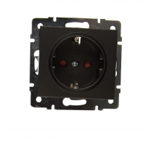 Розетка с защитой от детей Lezard Rain черная 703-4188-124