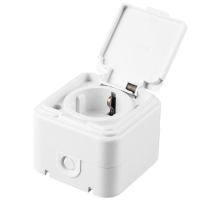 Розетка 2P+PE Stekker Брест с крышкой белый PST16-21-44 32740