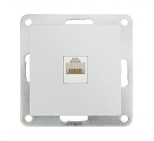 Розетка LK Studio компьютерная RJ-45 кат. 5е с накладкой (серебристый металлик) LK80 846103-1