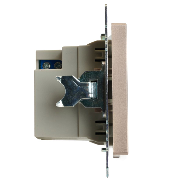 Розетка 2-местная USB + type C (механизм), STEKKER GLS10-7116-02, 250B, 3A, max 20W, серия Катрин, шампань 50056