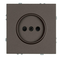 Розетка 1-местная с защитной шторкой (механизм), Stekker, б/з, 250В, 16А Эмили, RST16-5109-09, антрацит, soft touch 49928