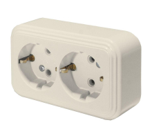 Розетка двойная 2P+PE Stekker Брест слоновая кость PST16-31-20 49056