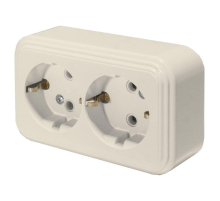 Розетка двойная 2P+PE Stekker Брест слоновая кость PST16-31-20 49056