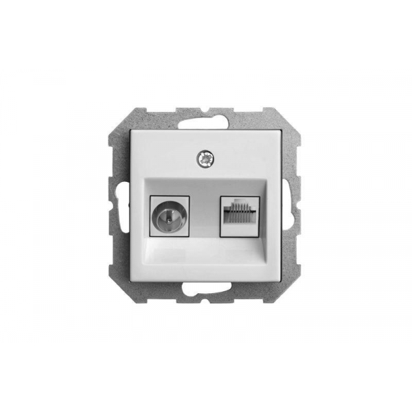 Розетка RJ45/TV Liregus Epsilon белый 28-023 Розетка RJ45/TV Liregus Epsilon белый 28-023