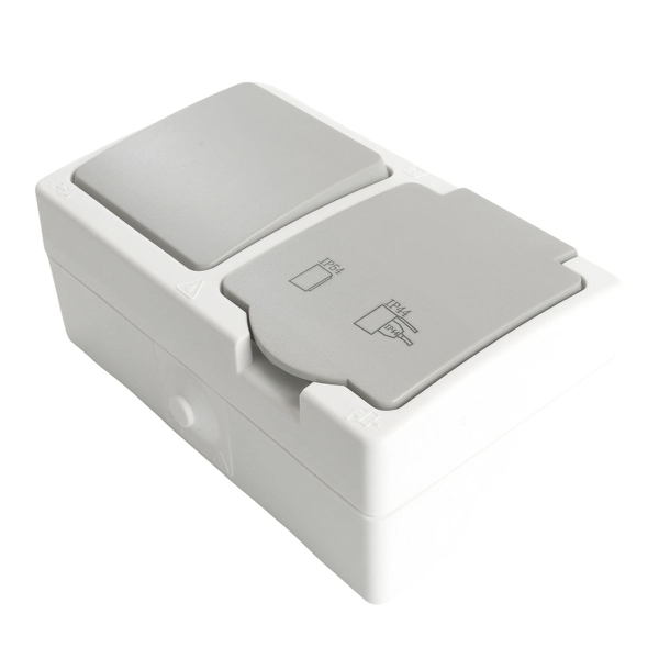 Розетка 1-местная с выключателем Stekker Велена PST16-21-54/10-211-54 49728