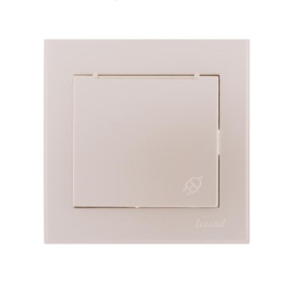 Розетка с зазем. с крышкой Lezard Rain белый жемчуг 703-3030-123 Розетка с зазем. с крышкой Lezard Rain белый жемчуг 703-3030-123