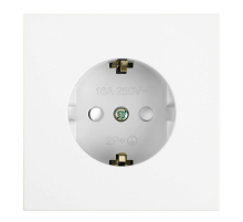 Розетка 1-местная с защитной шторкой с/з (механизм), Stekker, 250В, 16А Мия, RST16-3110-01, белая магнолия 50440