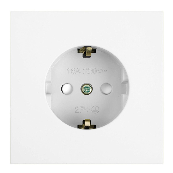 Розетка 1-местная с защитной шторкой с/з (механизм), Stekker, 250В, 16А Мия, RST16-3110-01, белая магнолия 50440