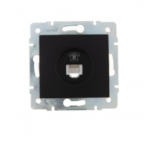 Розетка телефонная евро Lezard Karina черная 707-4288-137