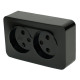 Розетка двойная 2P Stekker София черный MST10-12-02 49315