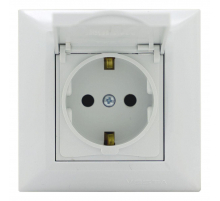 Розетка 2P+E Vesta-Electric Roma с крышкой белый FRZ00010103BEL