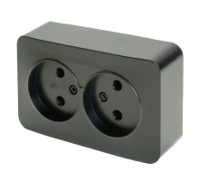 Розетка двойная 2P Stekker София черный матовый MST10-12-05 49496