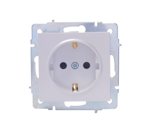 Розетка с защитой от детей Lezard Vesna белый жемчуг 742-3088-124B