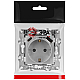 Розетка ЭРА Серия 12 12-4108-03 2P+E 16A-250В со шторками с USB type-A+C 5В-3А алюминий Б0067716