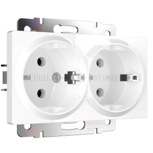 Розетка двойная с заземлением Werkel белый W1172001 4690389155352
