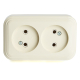 Розетка двойная 2P Stekker Брест слоновая кость PST16-30-20 49057