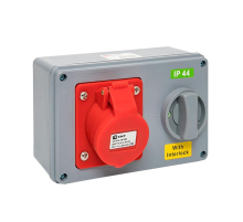 Розетка с блокировкой и выключателем 1414 3Р+РЕ 16А 380В IP44 EKF ps-1414-16-380