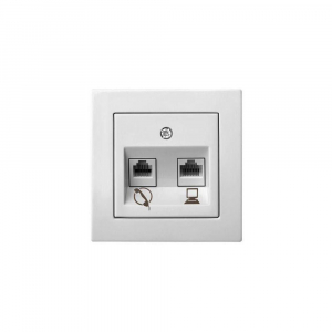 Розетка RJ45/RJ11 Liregus Epsilon белый 28-034