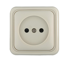 Розетка LK Studio открытой установки без заземляющих контактов с защитными шторками (бежевый) 813301