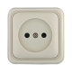 Розетка LK Studio открытой установки без заземляющих контактов с защитными шторками (бежевый) 813301