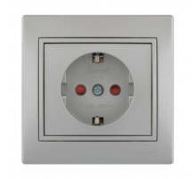 Розетка с защитой от детей Lezard Mira серебро 701-1010-124B