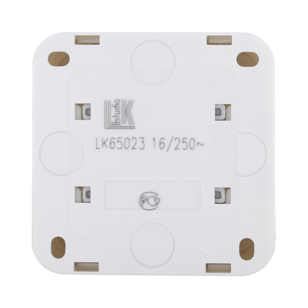 Розетка LK Studio открытой установки без заземляющих контактов с защитными шторками (белый) 813304