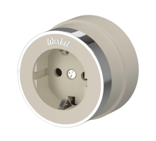 Розетка с заземлением Werkel Vintage слоновая кость матовый/хром W5871055 4690389174742