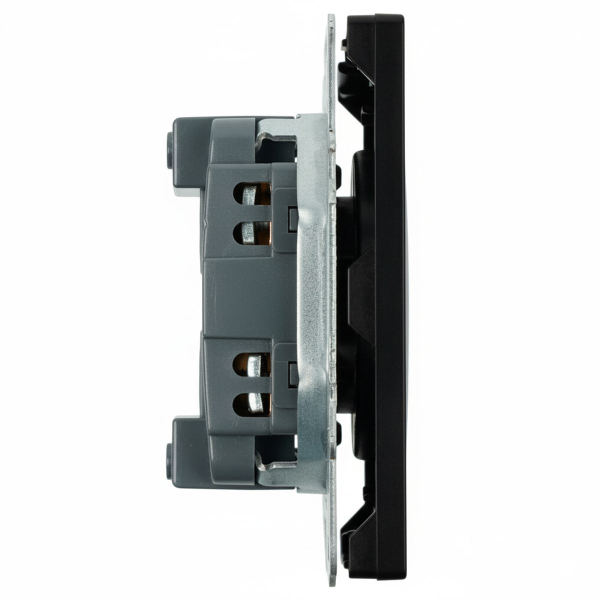 Розетка 1-местная с защитной шторкой (механизм), STEKKER,  б/з, 250В, 16А, серия Эмили, RST16-5109-05, черный уголь, soft touch 49850